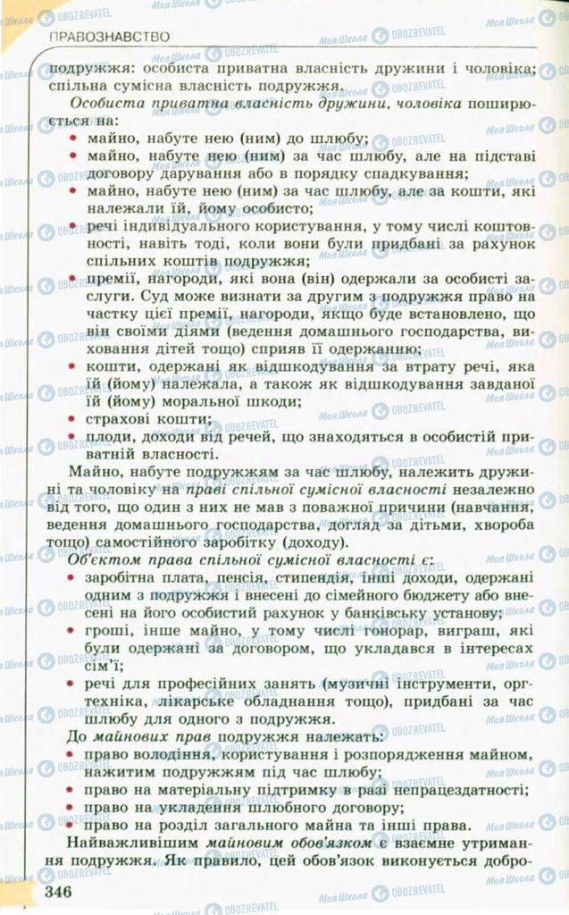 Підручники Правознавство 10 клас сторінка 346