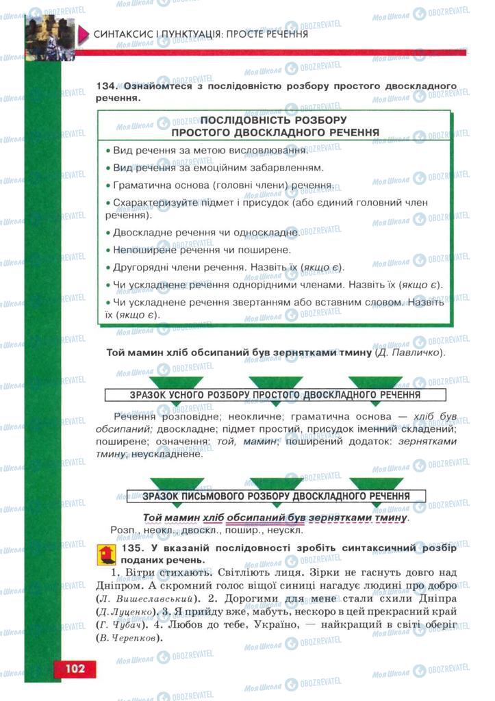 Учебники Укр мова 8 класс страница 102