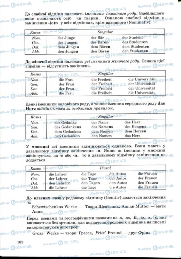 Підручники Німецька мова 8 клас сторінка 182