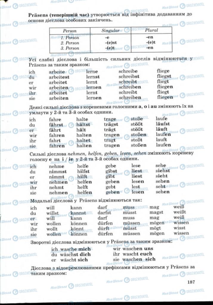 Підручники Німецька мова 8 клас сторінка 187