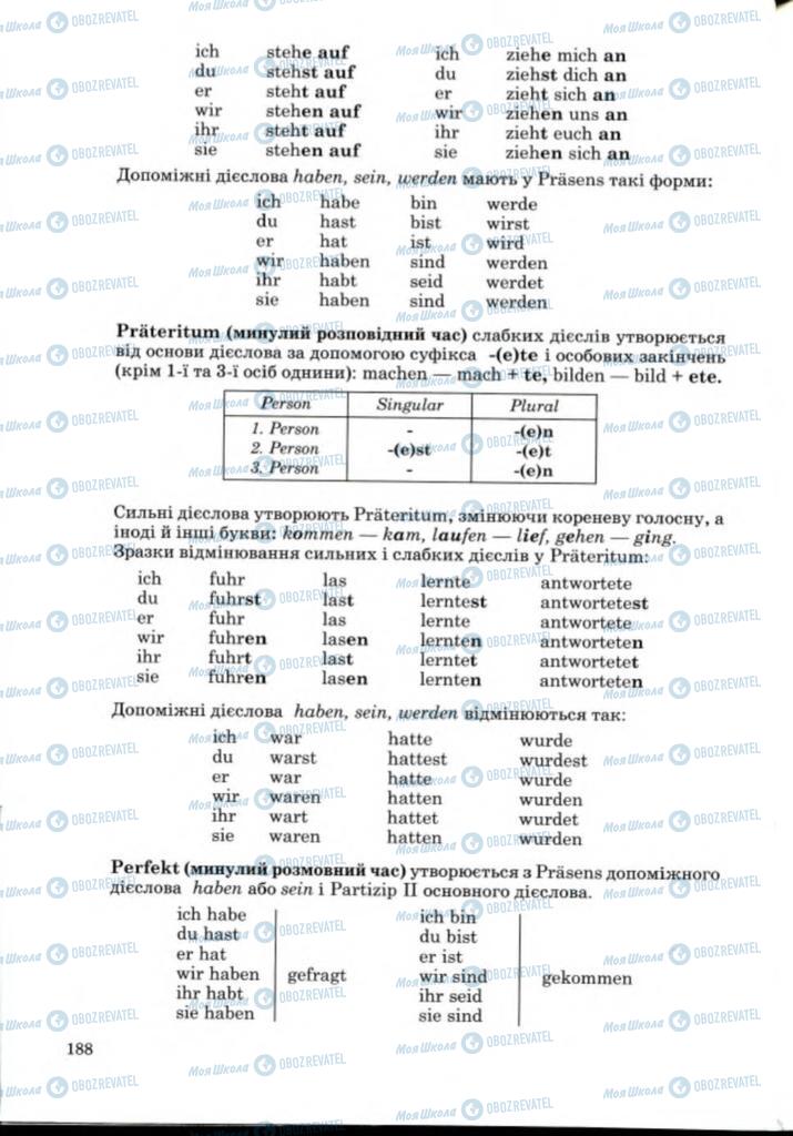 Підручники Німецька мова 8 клас сторінка 188