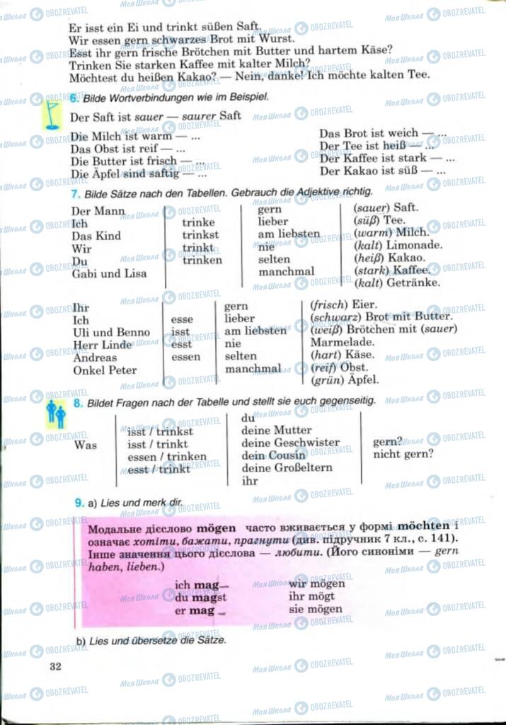 Підручники Німецька мова 8 клас сторінка 32