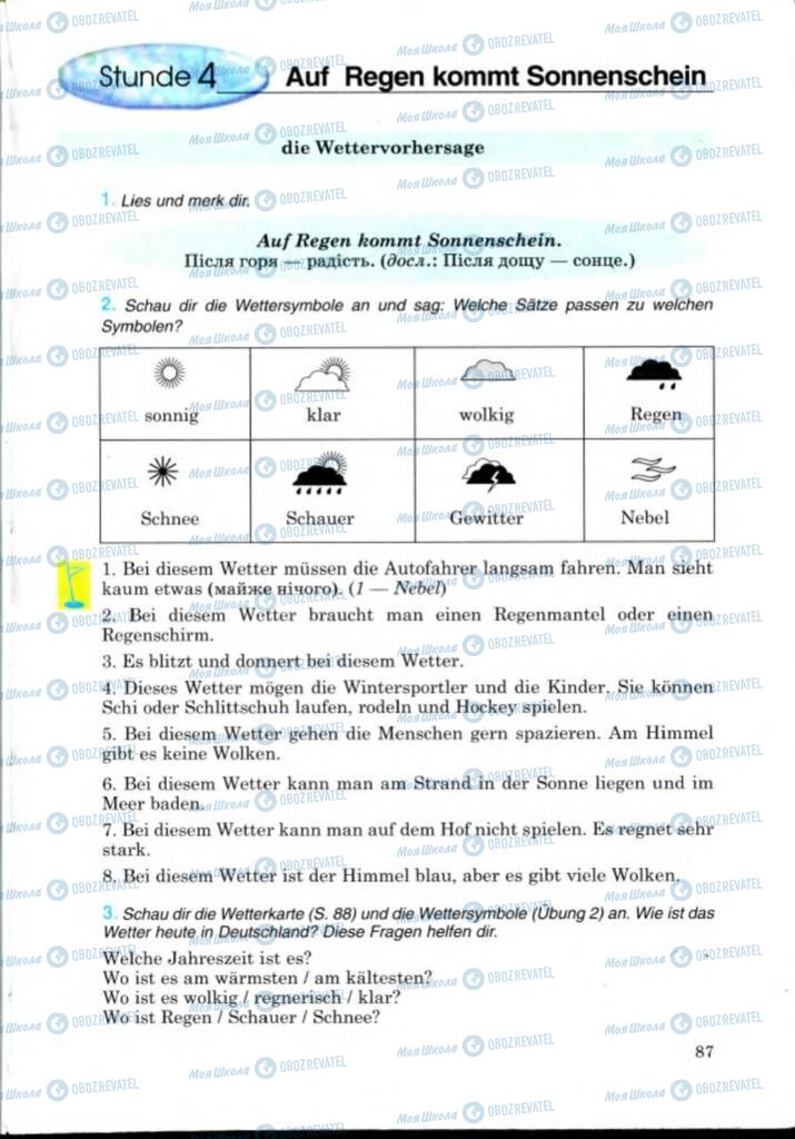 Підручники Німецька мова 8 клас сторінка  87