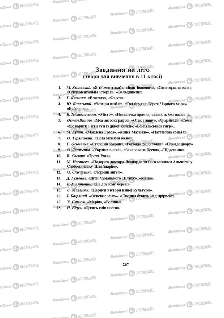 Підручники Українська література 10 клас сторінка 267