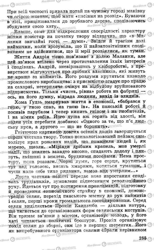 Підручники Українська література 10 клас сторінка 255