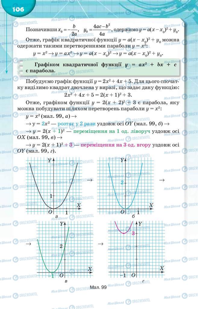 Підручники Алгебра 9 клас сторінка  106