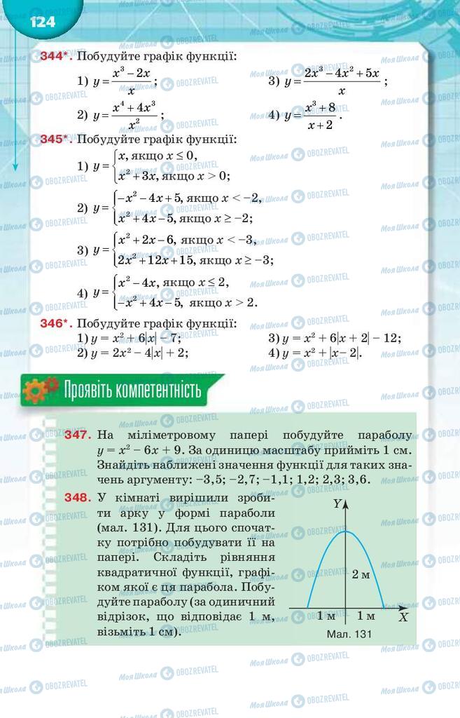 Підручники Алгебра 9 клас сторінка 124