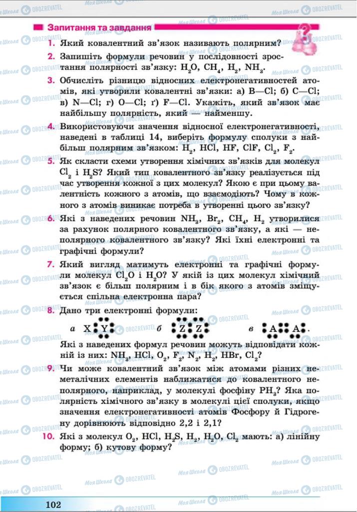 Учебники Химия 8 класс страница 102