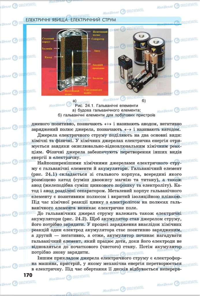 Підручники Фізика 8 клас сторінка 170