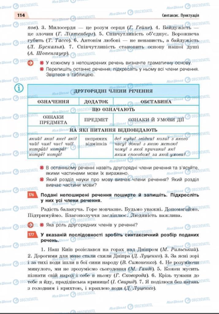 Підручники Українська мова 8 клас сторінка 114