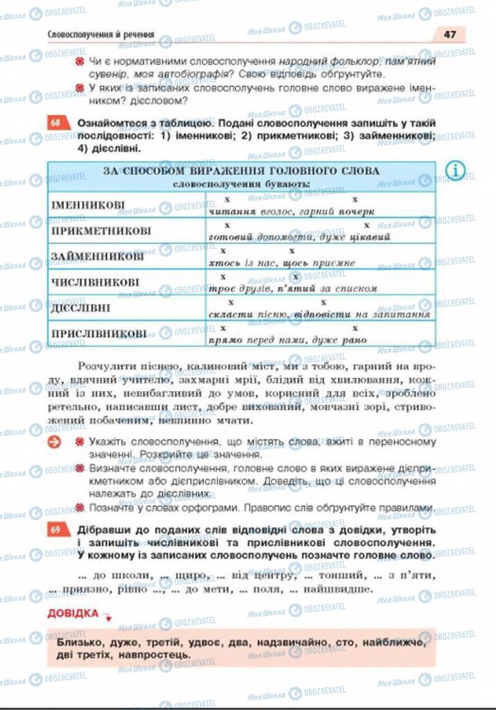 Підручники Українська мова 8 клас сторінка 47