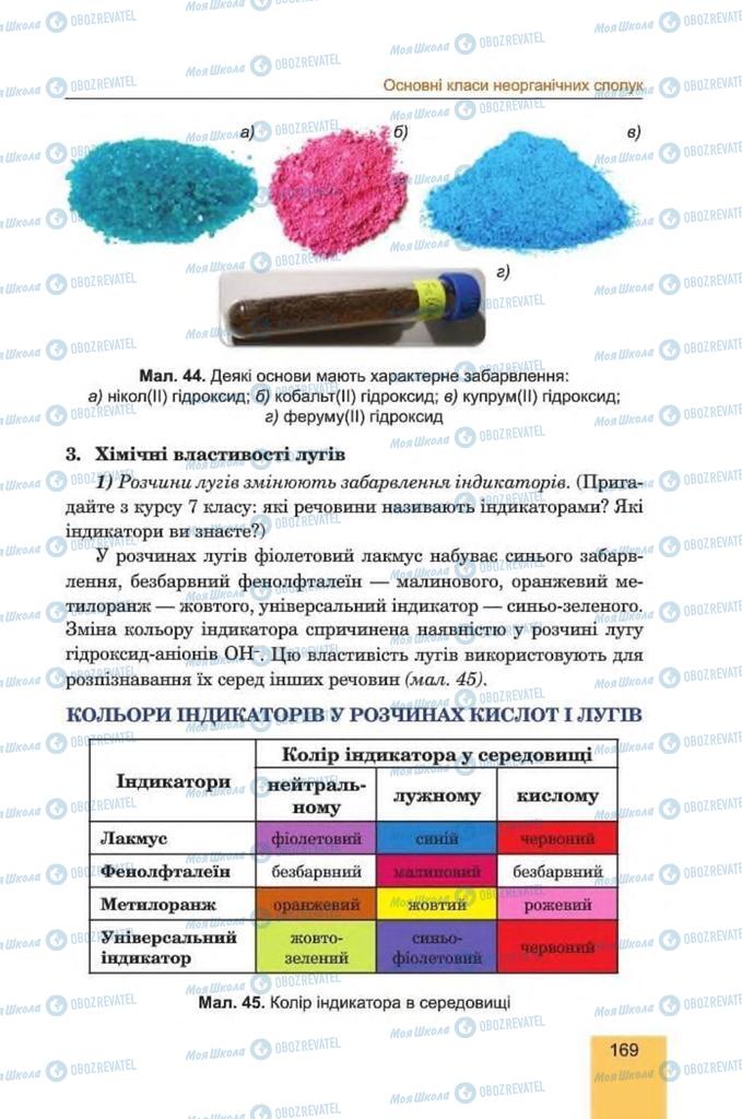 Підручники Хімія 8 клас сторінка 169