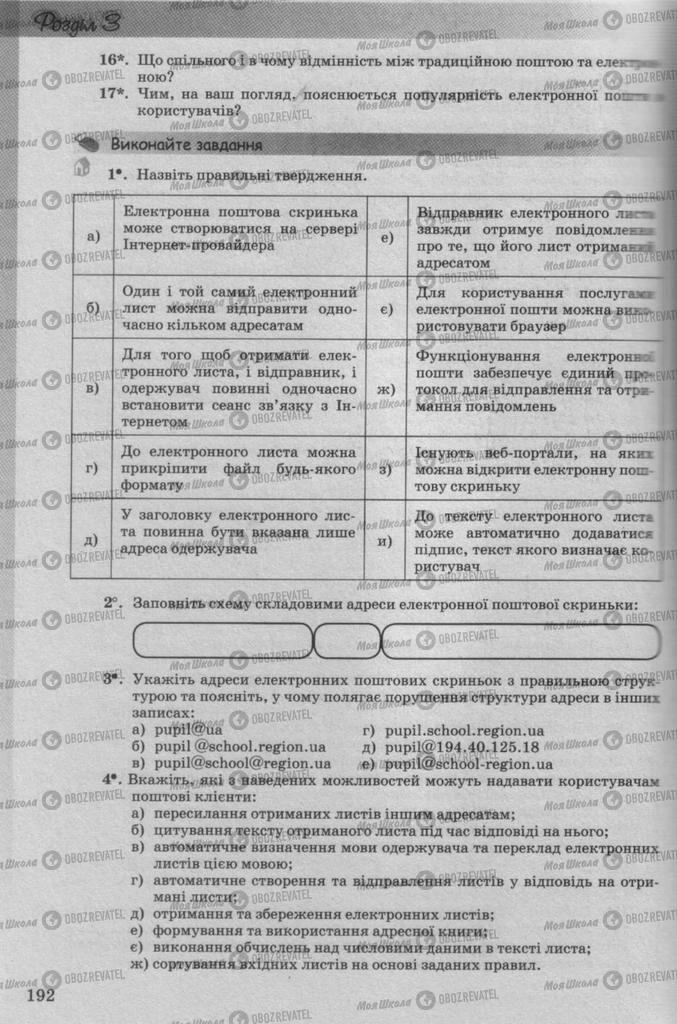 Підручники Інформатика 10 клас сторінка 192