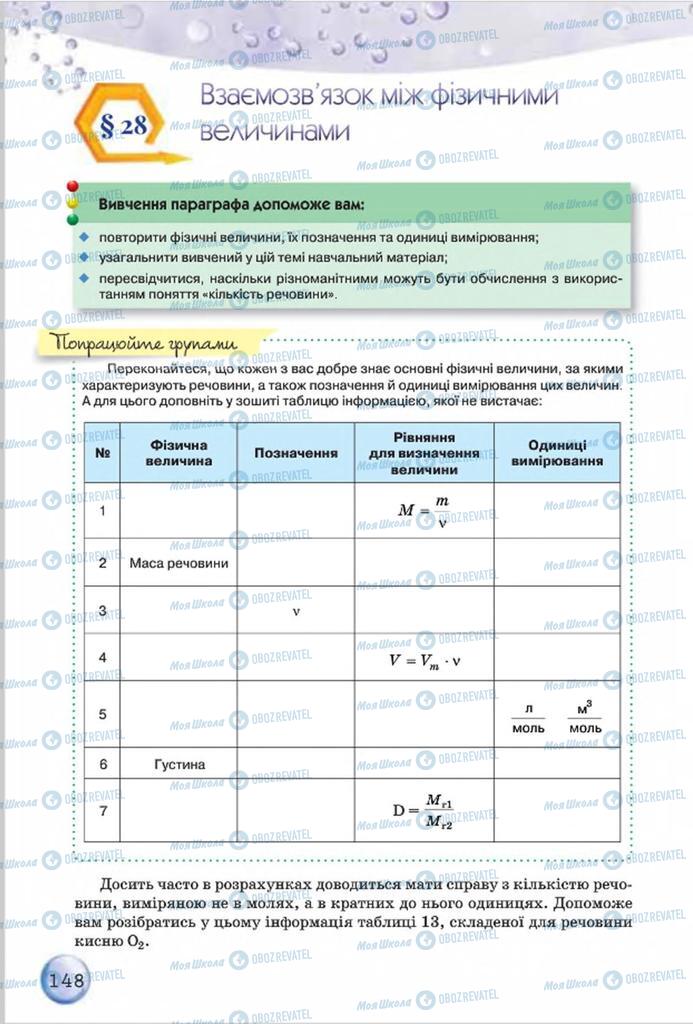 Підручники Хімія 8 клас сторінка  148