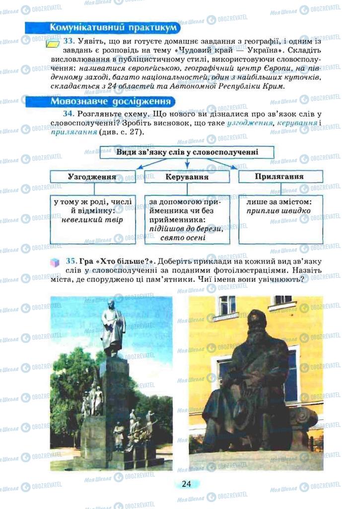 Підручники Українська мова 8 клас сторінка 24