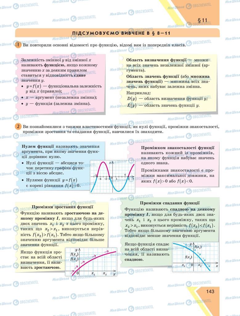 Підручники Алгебра 9 клас сторінка 143