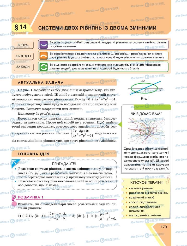 Підручники Алгебра 9 клас сторінка 179