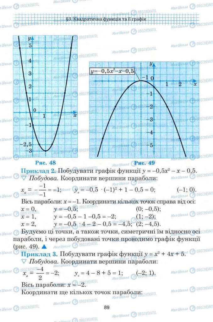 Підручники Алгебра 9 клас сторінка 89