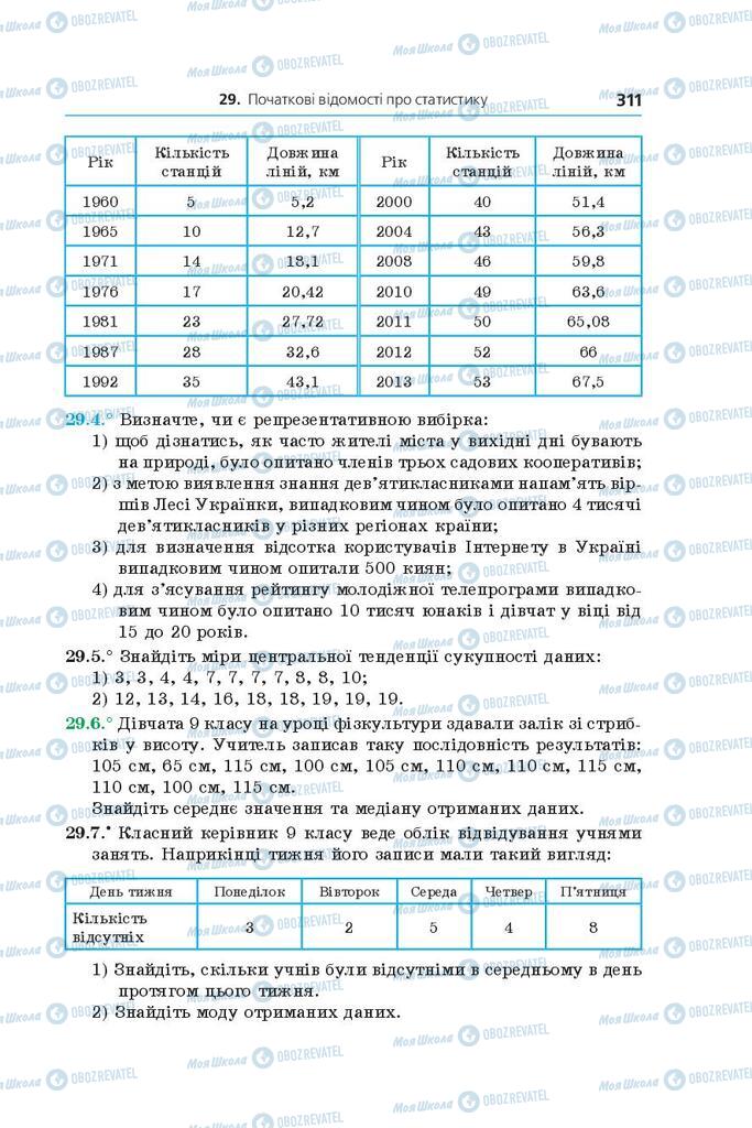 Підручники Алгебра 9 клас сторінка 311