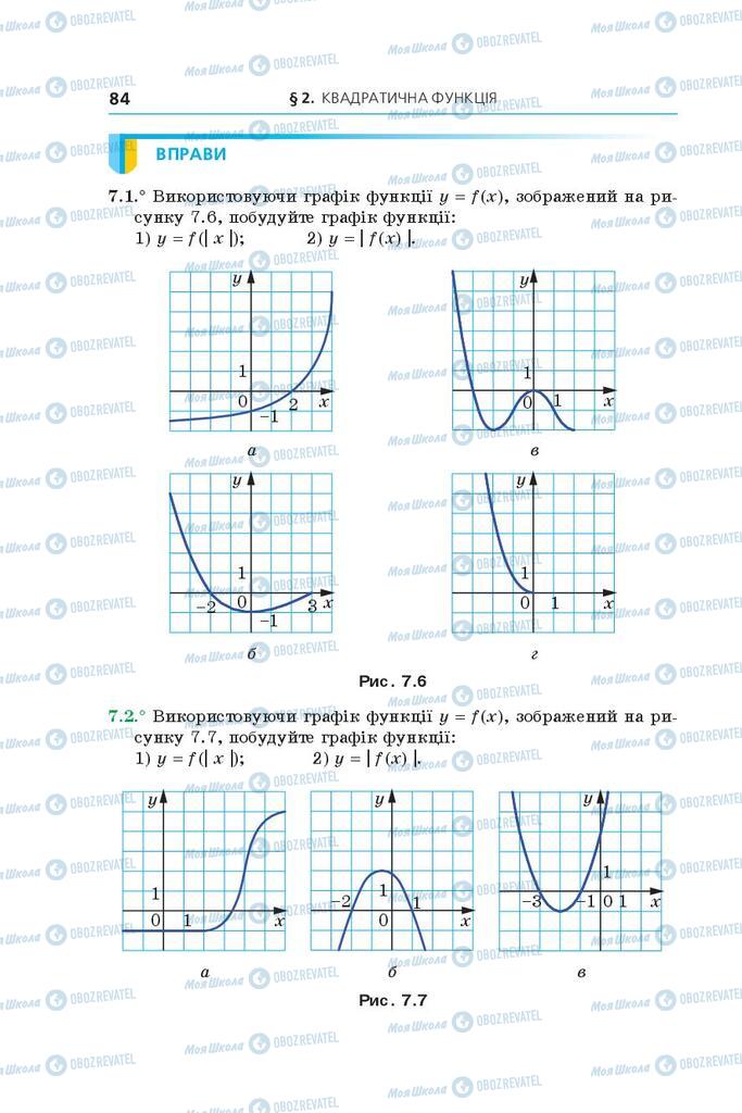 Підручники Алгебра 9 клас сторінка 84