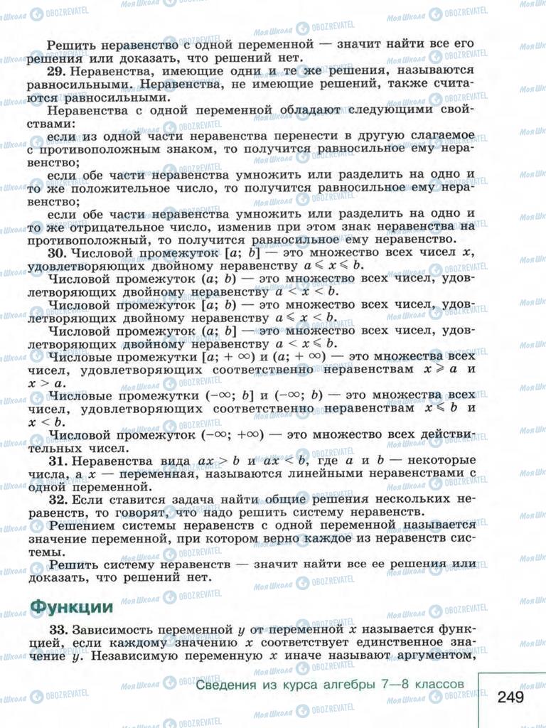 Підручники Алгебра 9 клас сторінка  249