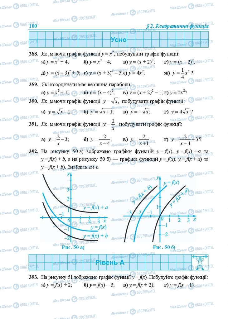 Підручники Алгебра 9 клас сторінка 100