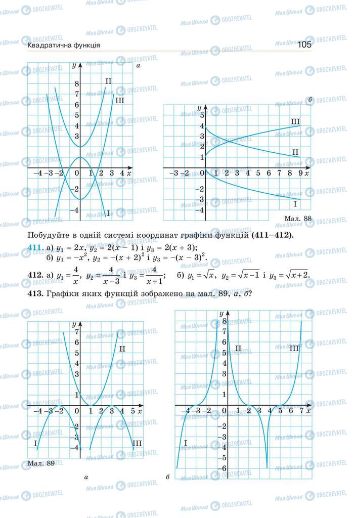 Підручники Алгебра 9 клас сторінка 105