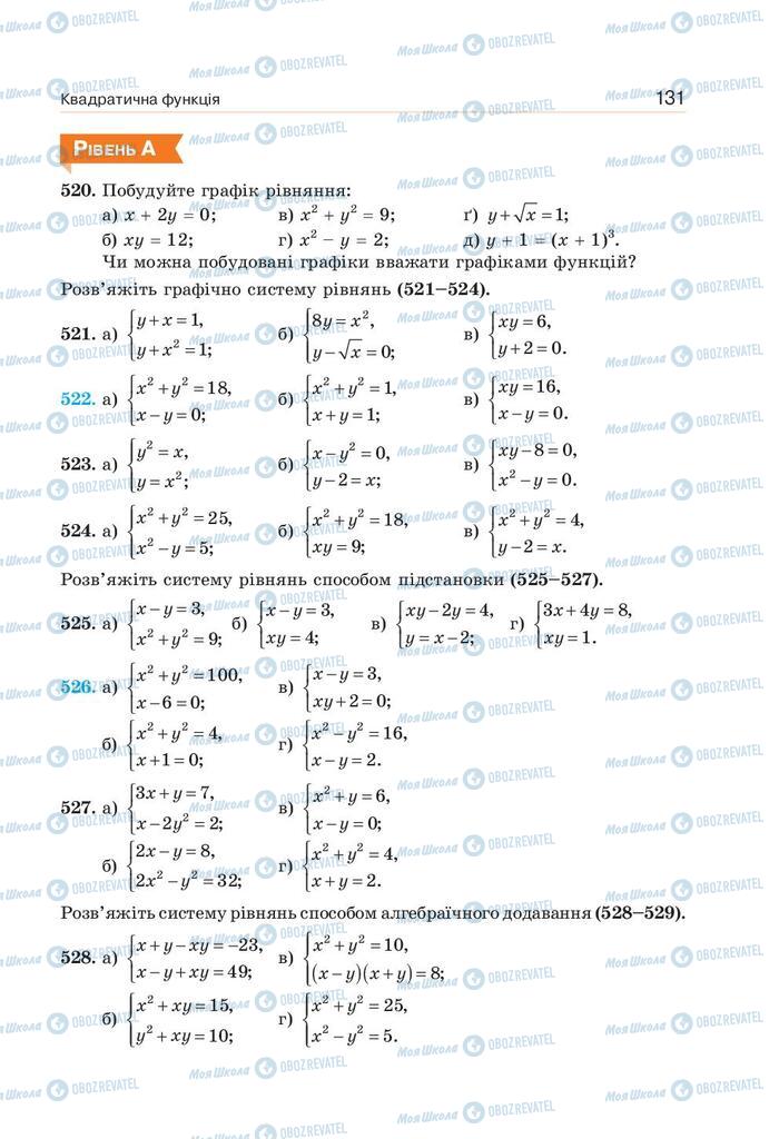 Підручники Алгебра 9 клас сторінка 131
