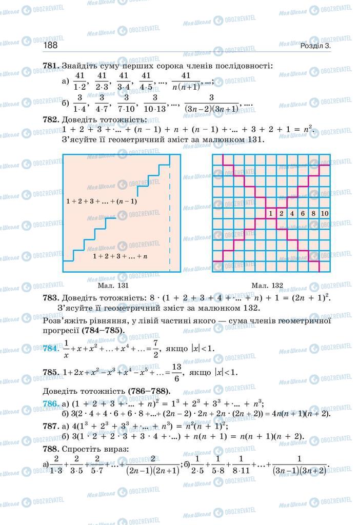 Підручники Алгебра 9 клас сторінка 188