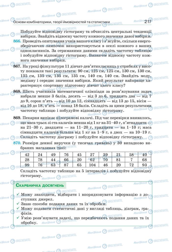 Учебники Алгебра 9 класс страница 217