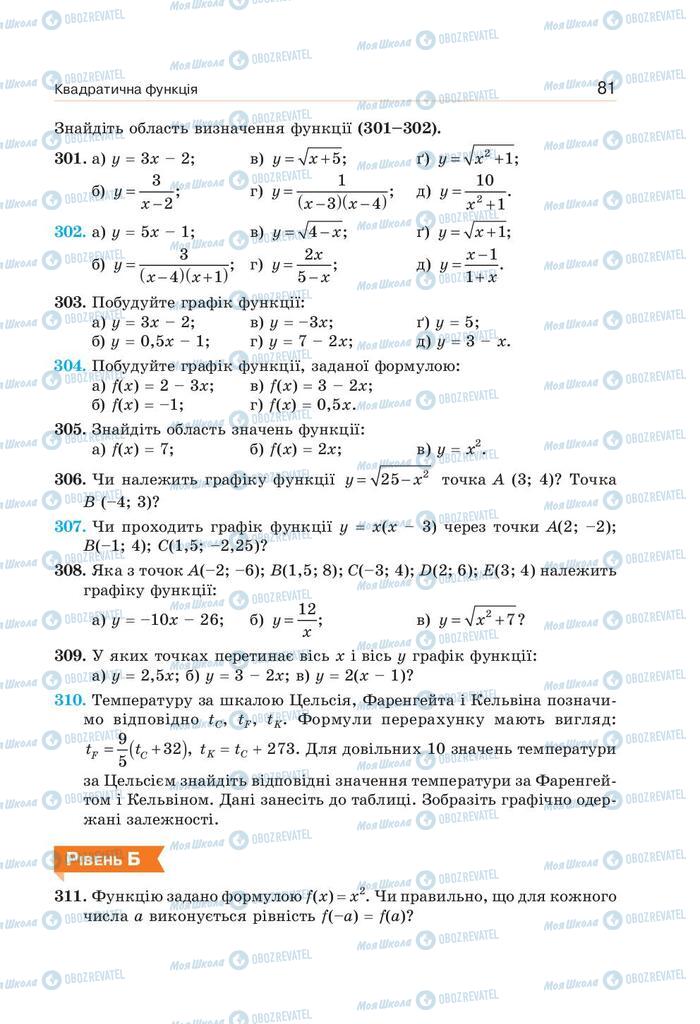 Підручники Алгебра 9 клас сторінка 81