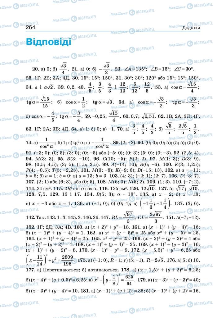 Підручники Геометрія 9 клас сторінка 264