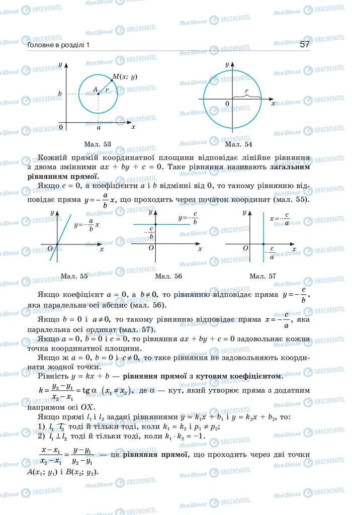 Підручники Геометрія 9 клас сторінка 57