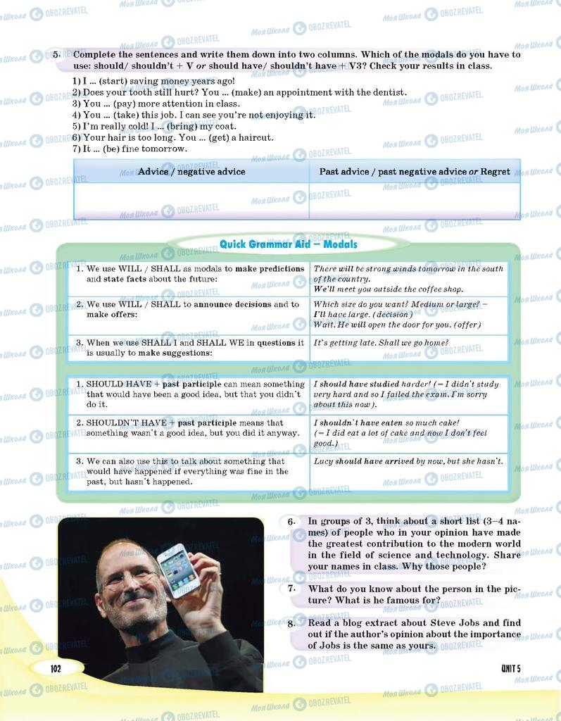 Підручники Англійська мова 9 клас сторінка 102