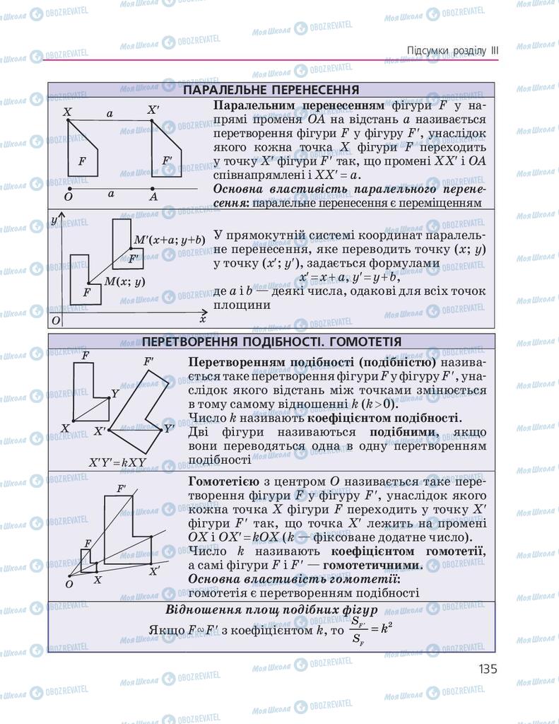 Підручники Геометрія 9 клас сторінка 135