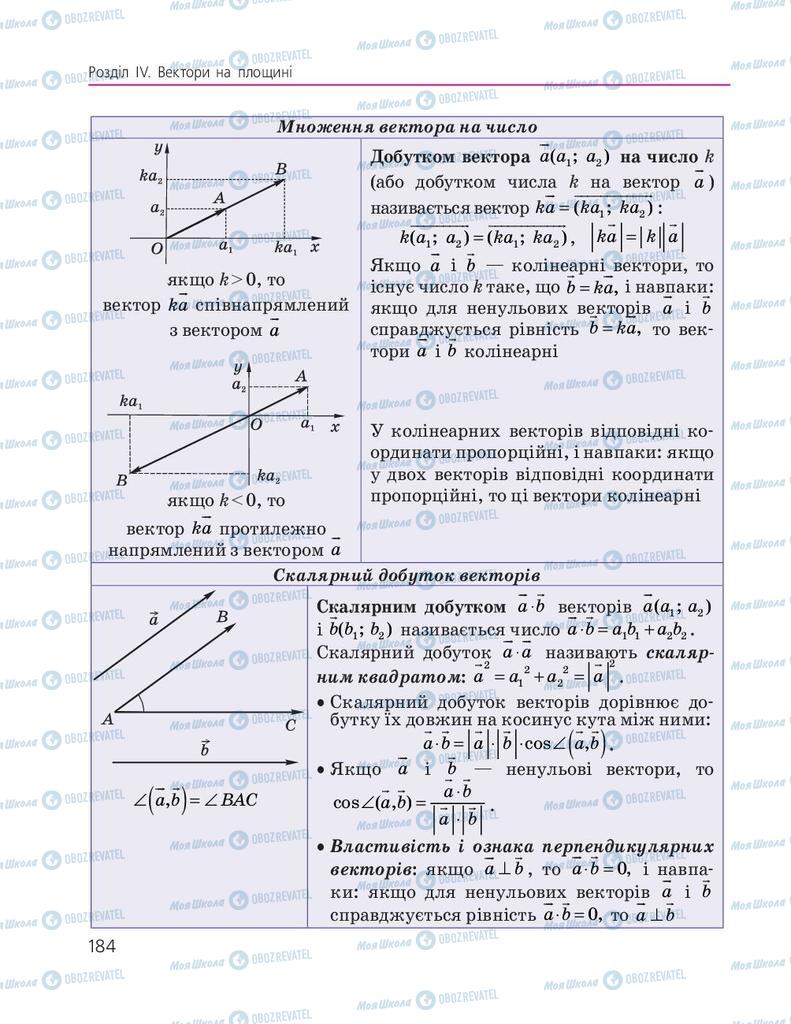 Підручники Геометрія 9 клас сторінка 184