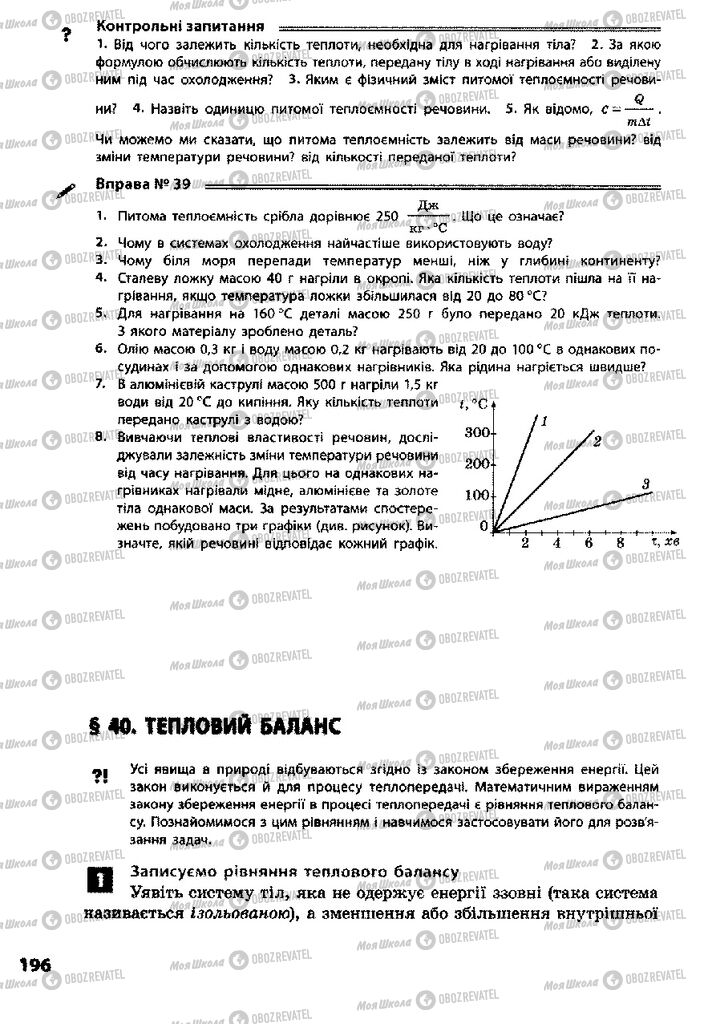 Підручники Фізика 8 клас сторінка  196