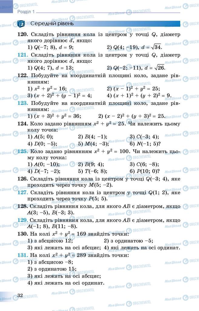 Підручники Геометрія 9 клас сторінка 32