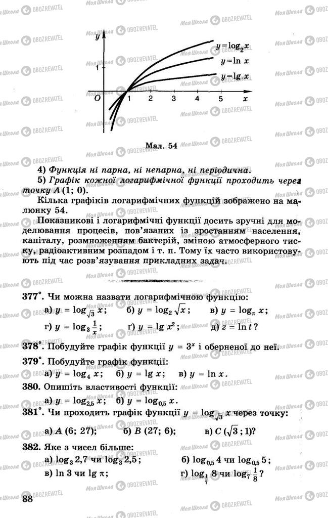 Підручники Алгебра 10 клас сторінка 88