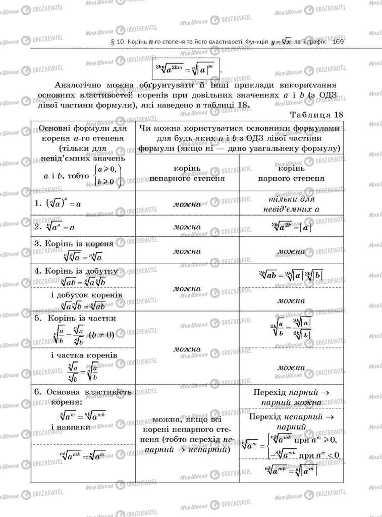 Підручники Алгебра 10 клас сторінка 169