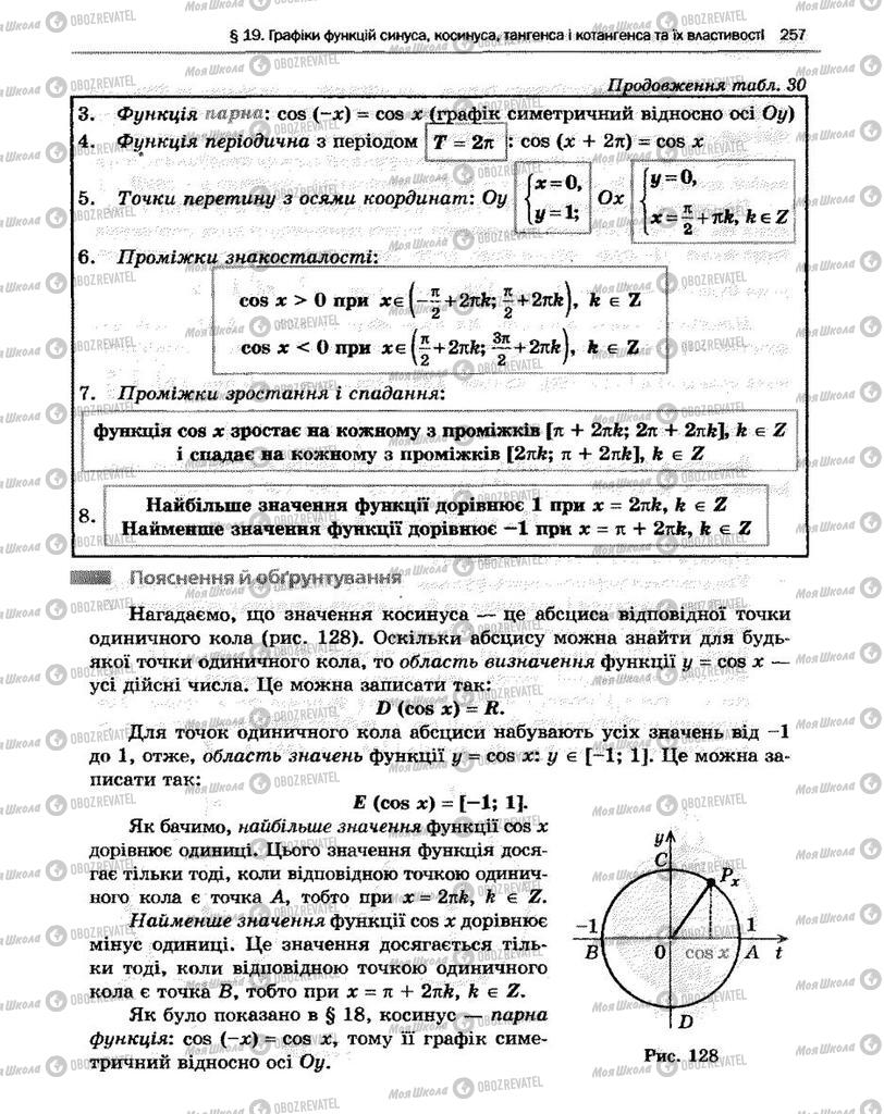 Підручники Алгебра 10 клас сторінка 257