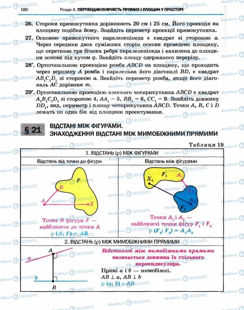 Підручники Геометрія 10 клас сторінка 180