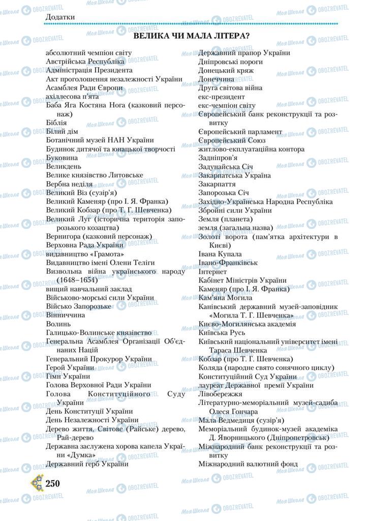 Учебники Укр мова 9 класс страница 250