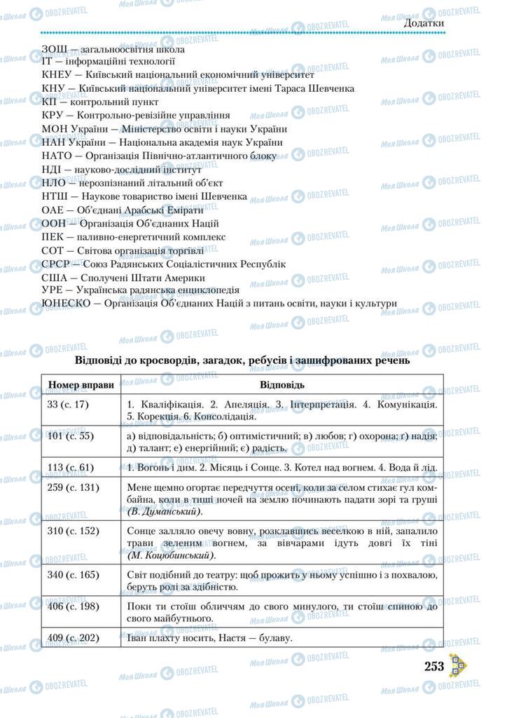 Учебники Укр мова 9 класс страница 253