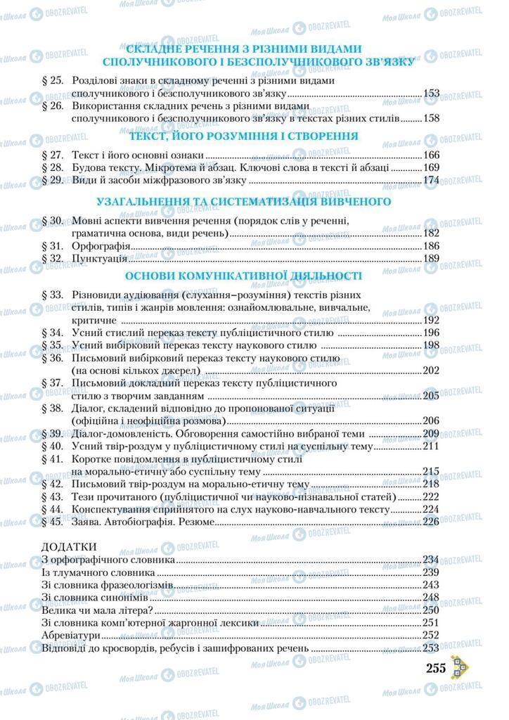 Учебники Укр мова 9 класс страница 255