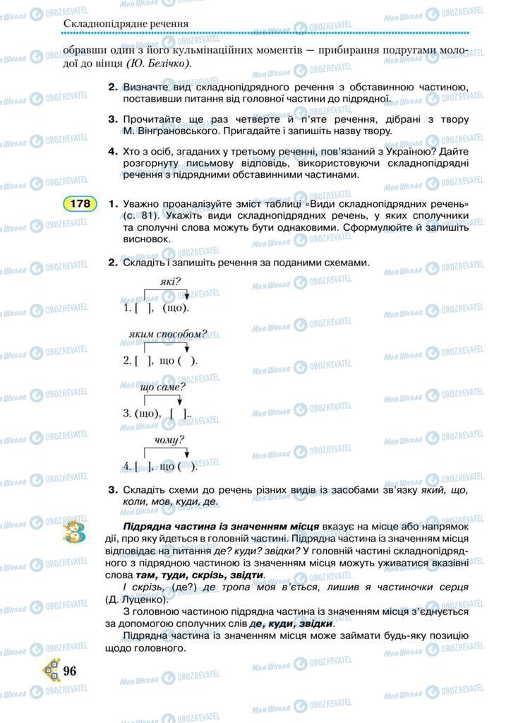 Учебники Укр мова 9 класс страница 96