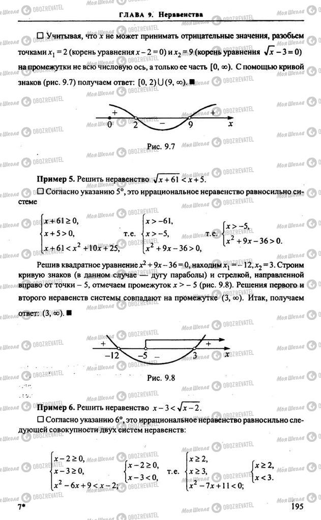 Підручники Алгебра 10 клас сторінка 195