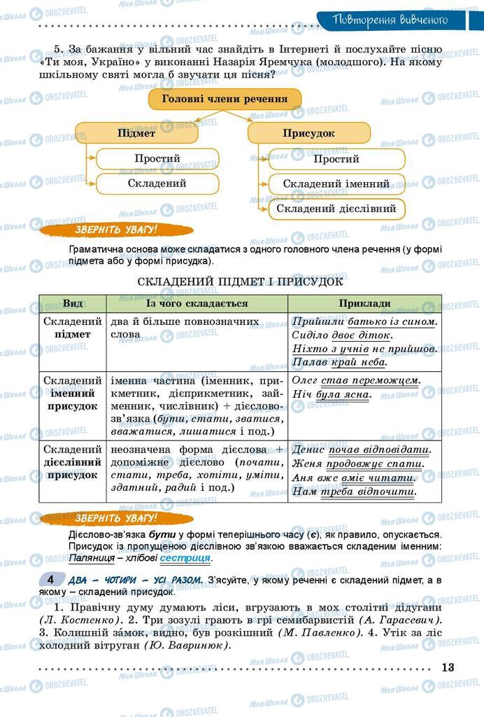 Підручники Українська мова 9 клас сторінка  13