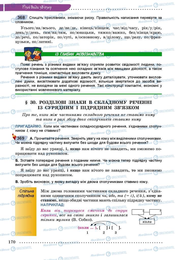 Підручники Українська мова 9 клас сторінка 170