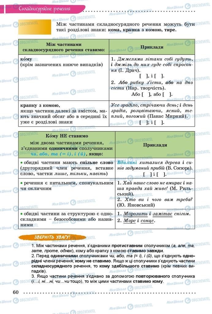 Підручники Українська мова 9 клас сторінка 60